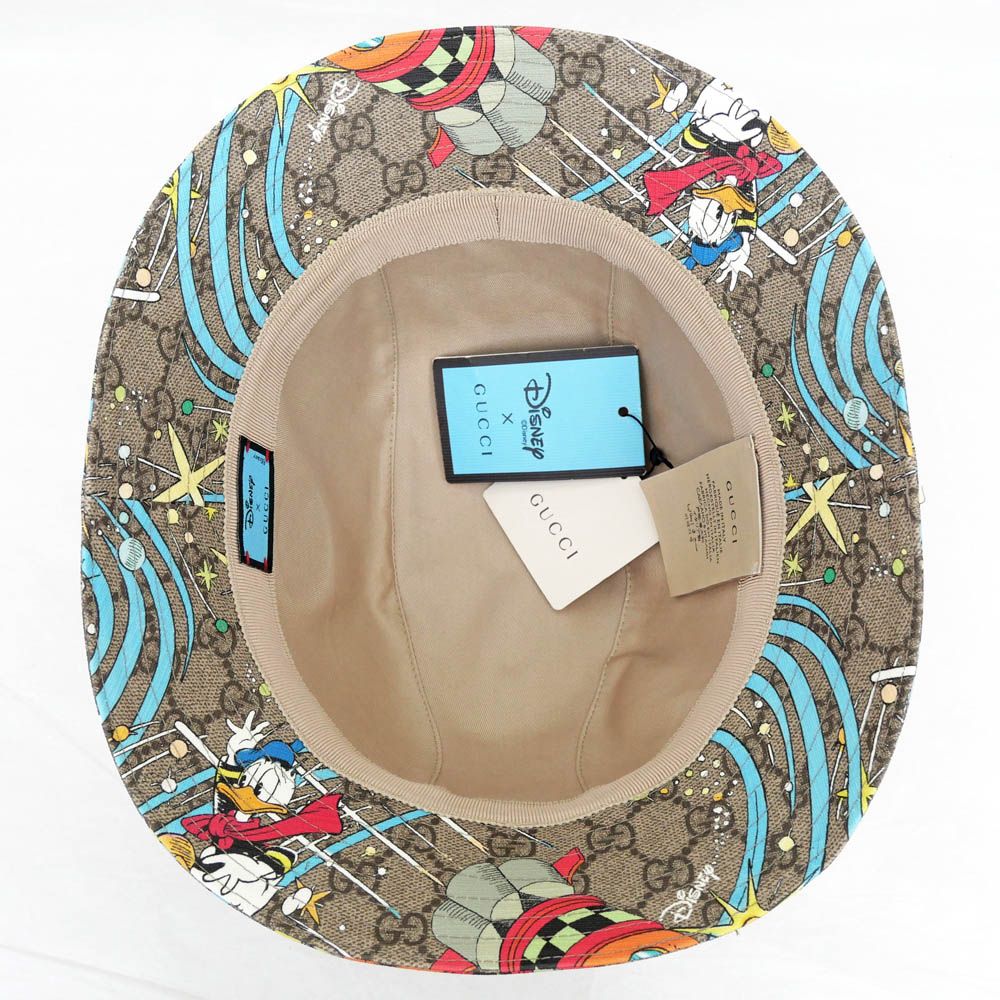 Gucci Disney Hat M GG Pattern Donald Duck Brown Hat Cotton — view 6