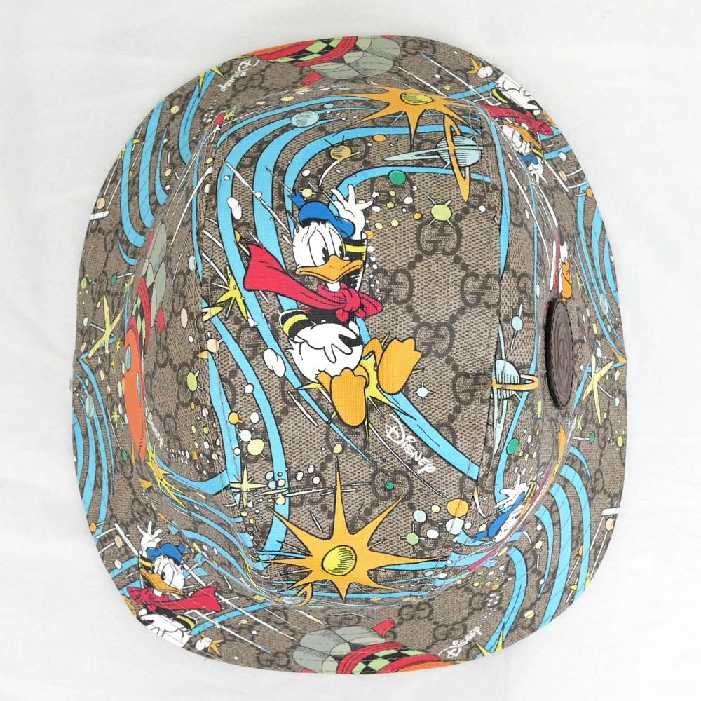 Gucci Disney Hat M GG Pattern Donald Duck Brown Hat Cotton — view 5
