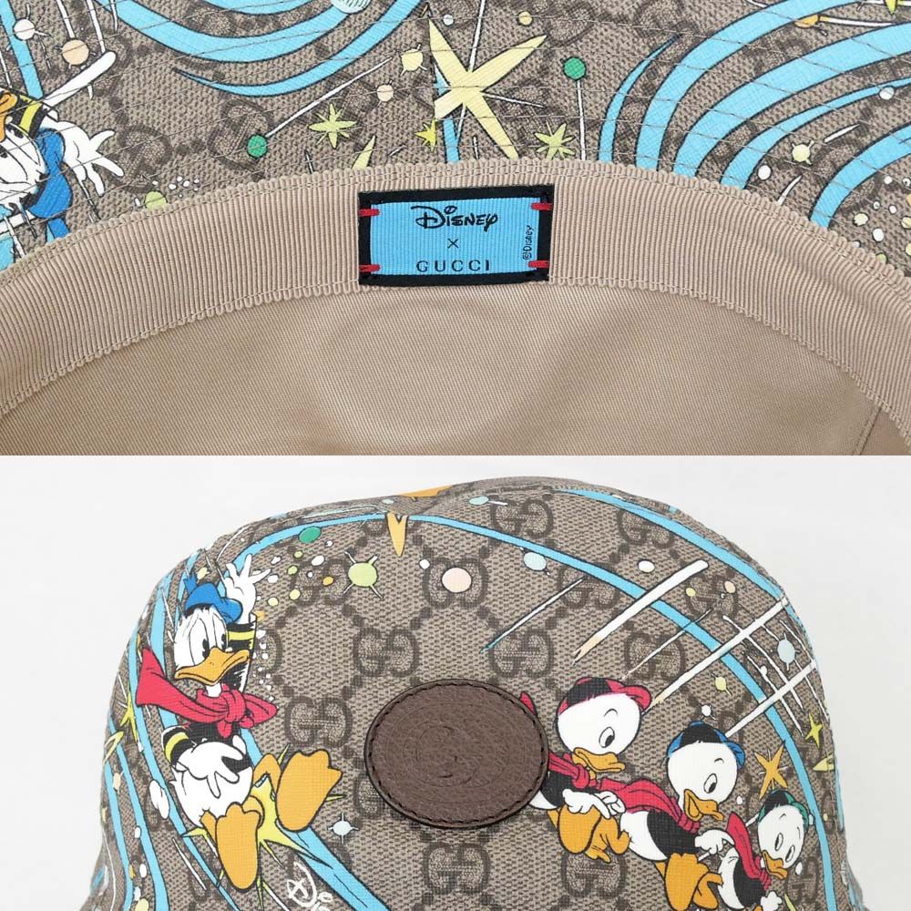 Gucci Disney Hat M GG Pattern Donald Duck Brown Hat Cotton — view 8