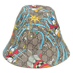 Gucci Disney Hat M GG Pattern Donald Duck Brown Hat Cotton