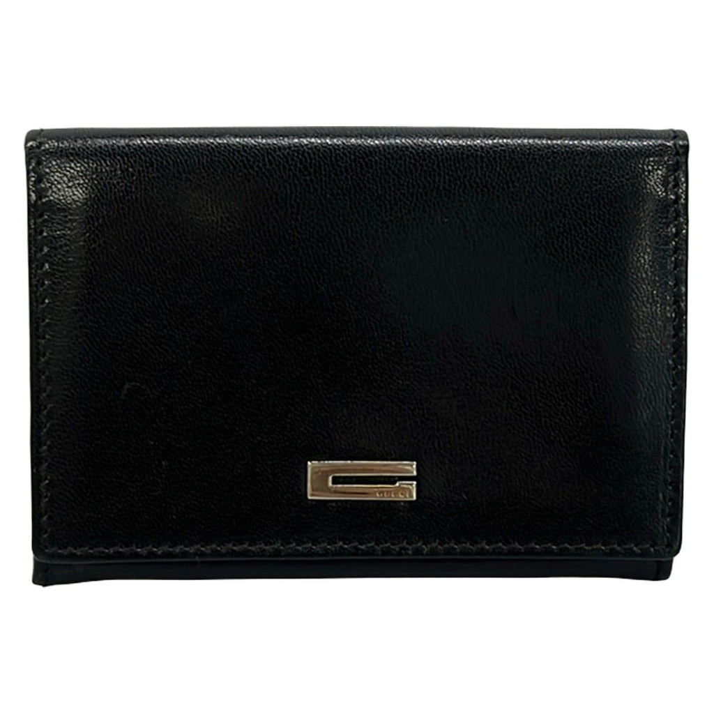 Gucci Business Card Case Black Leather