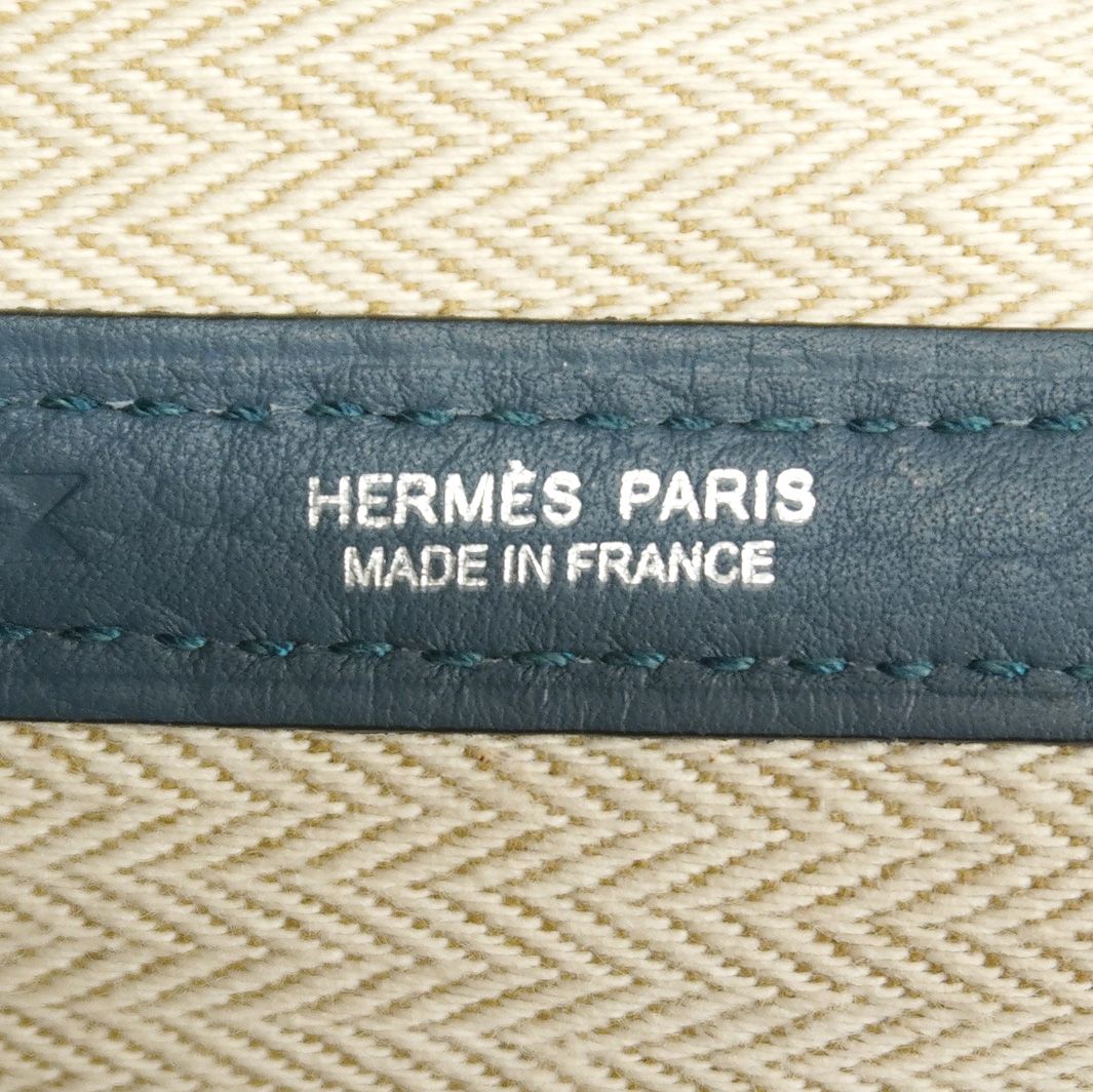 Hermes Tote Bag Garden Party PM Country Blue Tonpet Silver — view 4