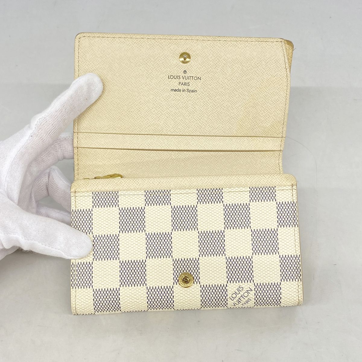 Louis Vuitton Wallet Damier Azur Portefeuille Tresor White — view 8