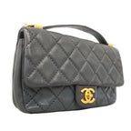 Chanel Handbag Wild Stitch Leather Gray Silver 2-Way Bag — view 2