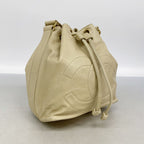 Chanel Shoulder Bag Leather Beige Gold — view 2