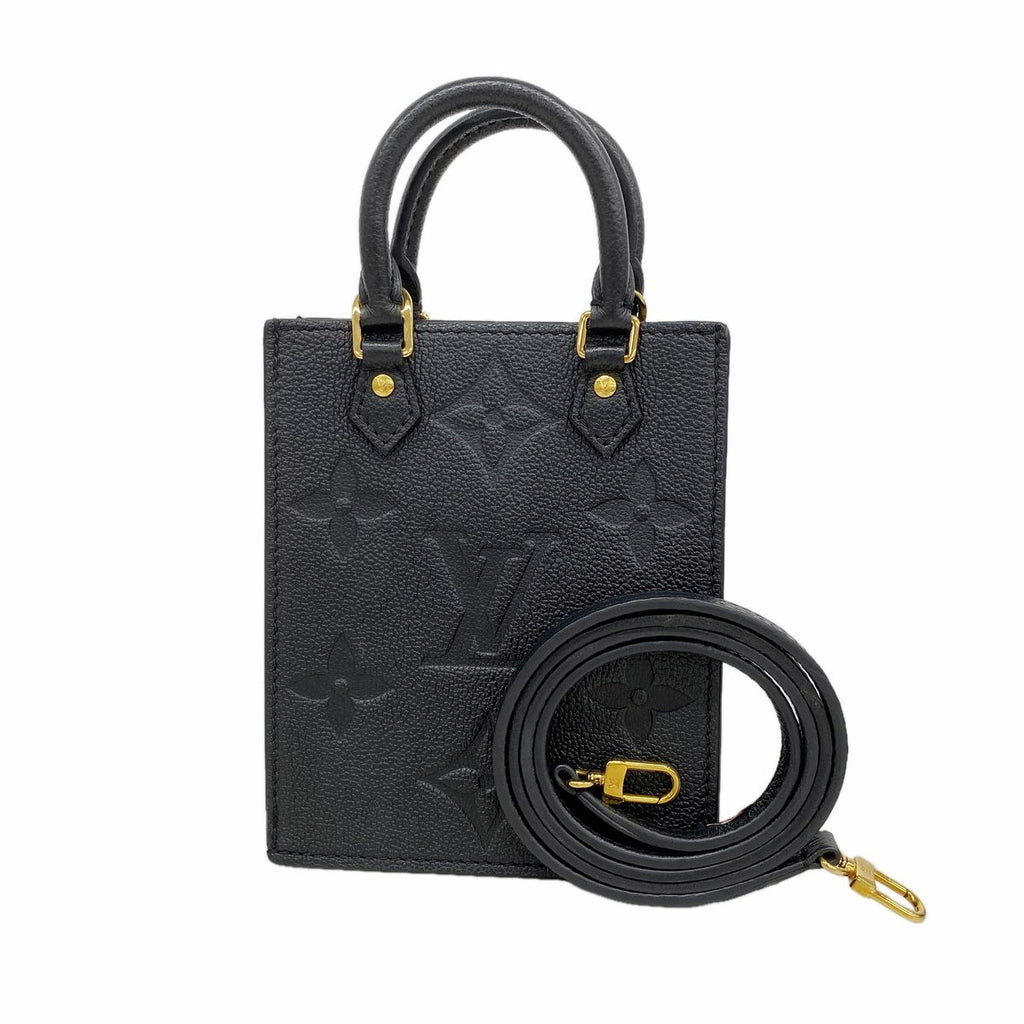 Louis Vuitton Handbag Monogram Empreinte Petite Sac Plat Noir 2-Way Bag