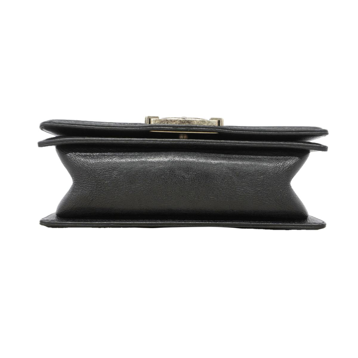 Chanel Shoulder Bag Boy Leather Black Silver — view 3