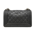 Chanel Shoulder Bag Boy Leather Black Silver — view 8