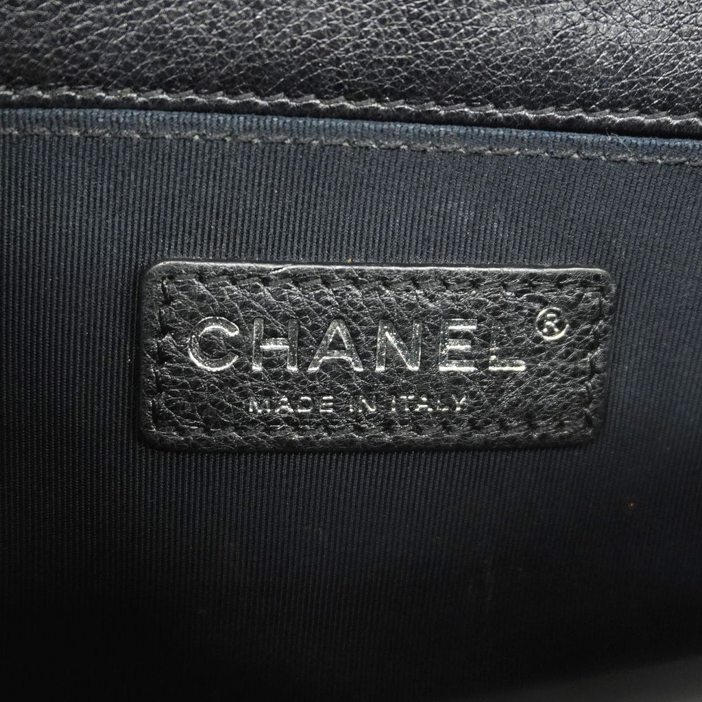Chanel Shoulder Bag Boy Leather Black Silver — view 5