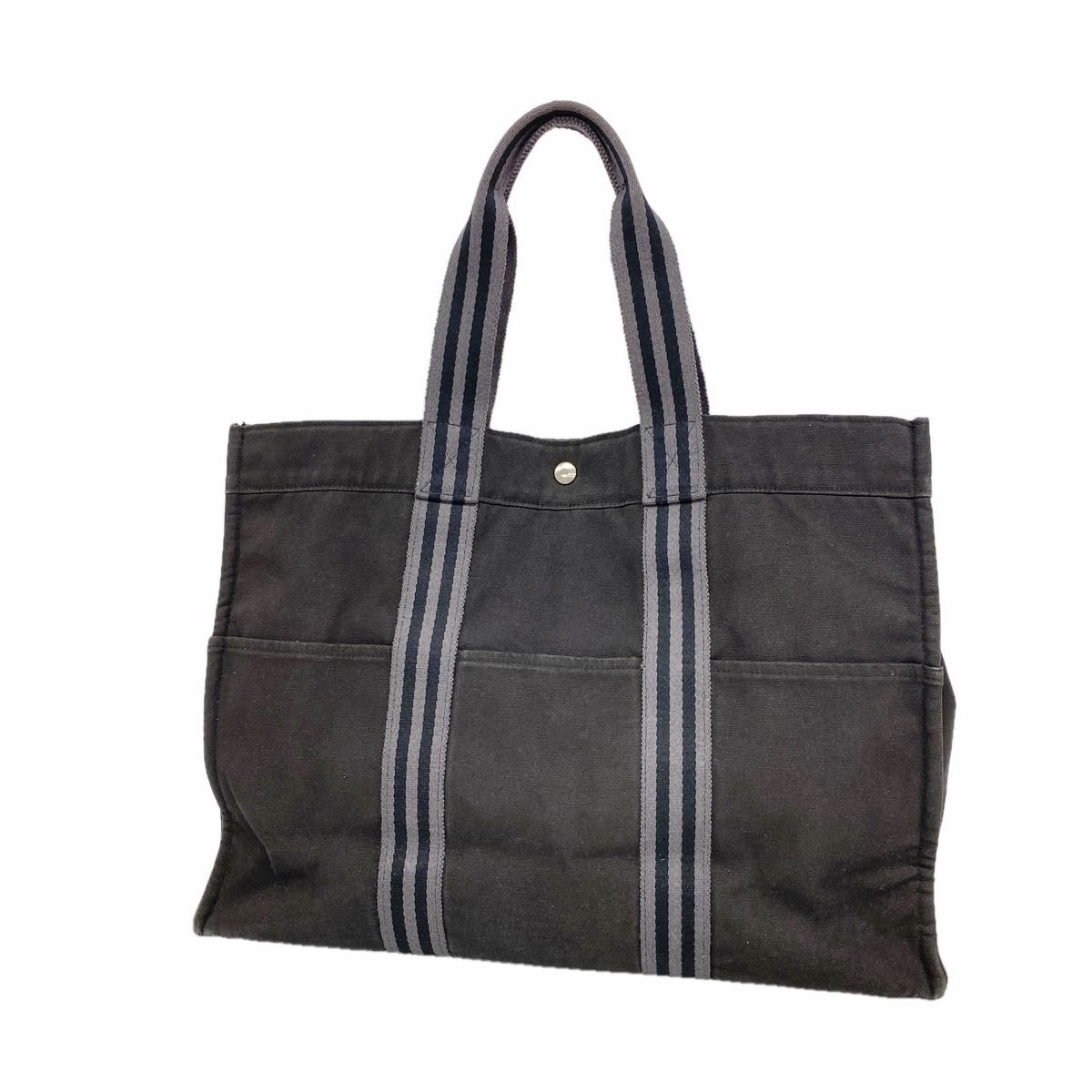 Hermes Tote Bag Fourre Tout GM Canvas Black Silver