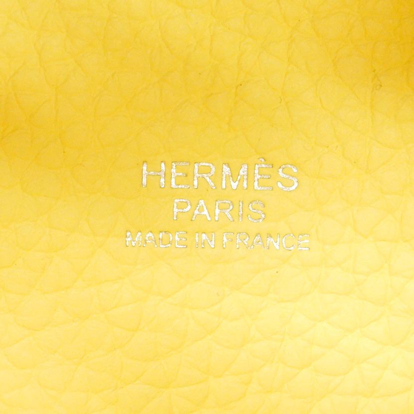 Hermes Handbag Picotin Lock PM Taurillon Clemence Jaune Milton Silver — view 5
