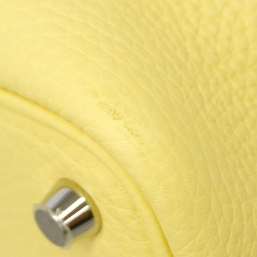 Hermes Handbag Picotin Lock PM Taurillon Clemence Jaune Milton Silver — view 6