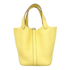 Hermes Handbag Picotin Lock PM Taurillon Clemence Jaune Milton Silver — view 8
