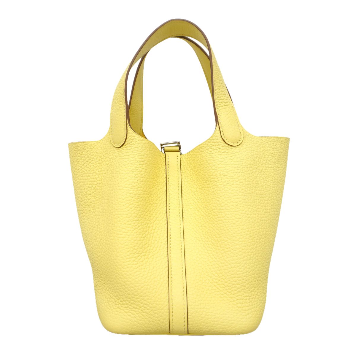 Hermes Handbag Picotin Lock PM Taurillon Clemence Jaune Milton Silver — view 8