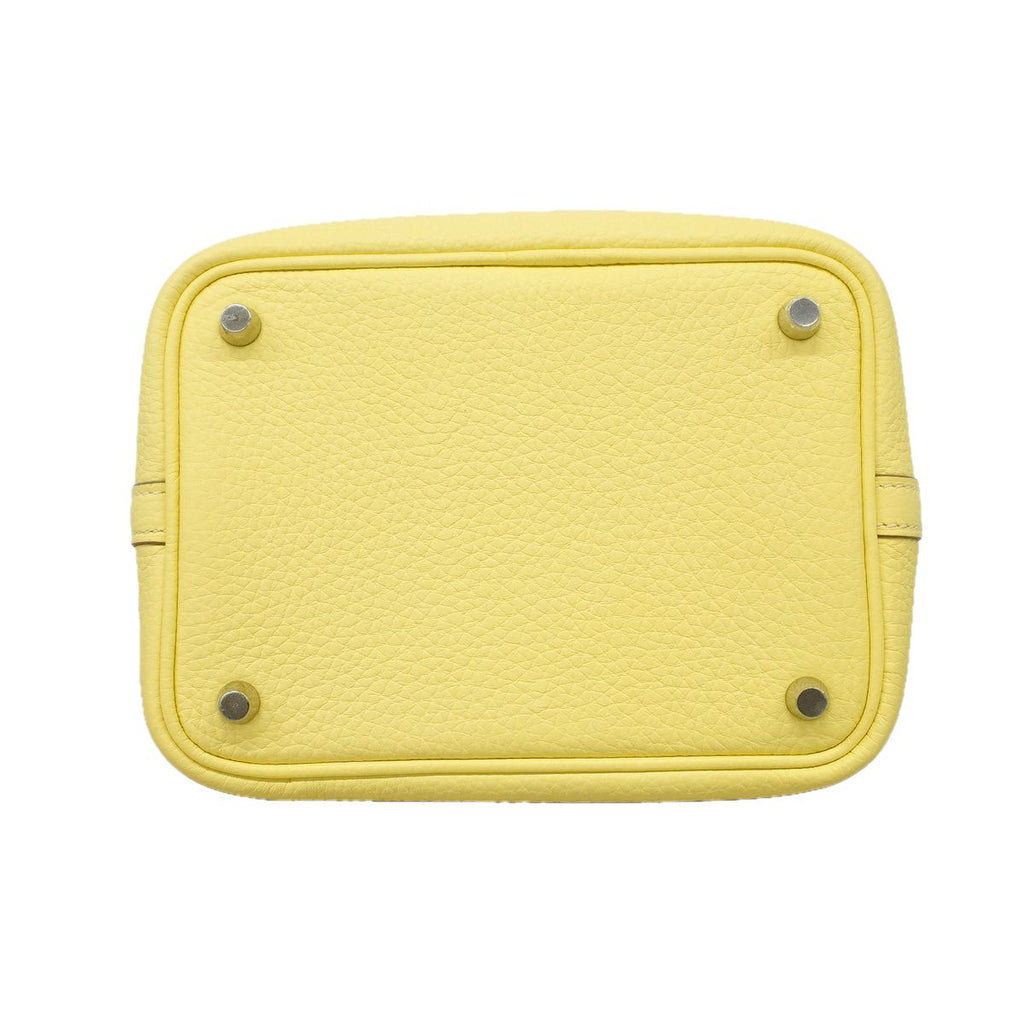 Hermes Handbag Picotin Lock PM Taurillon Clemence Jaune Milton Silver — view 3