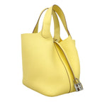 Hermes Handbag Picotin Lock PM Taurillon Clemence Jaune Milton Silver — view 2