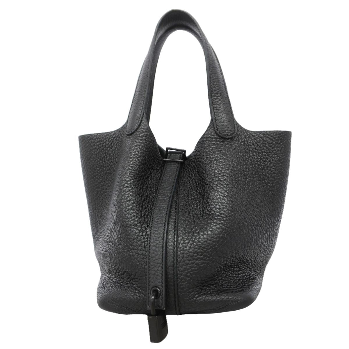 Hermes Handbag Picotin Lock PM Taurillon Clemence So Black