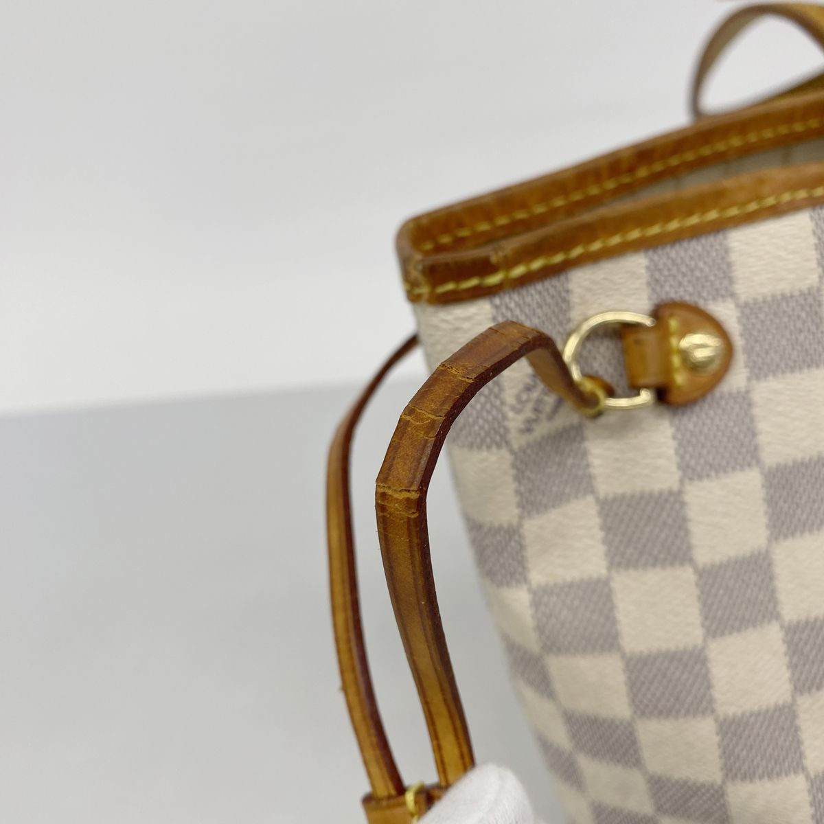 Louis Vuitton Tote Bag Damier Azur Neverfull PM White — view 7