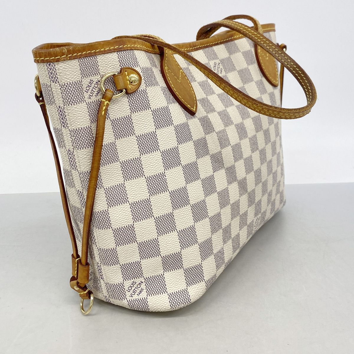 Louis Vuitton Tote Bag Damier Azur Neverfull PM White — view 2