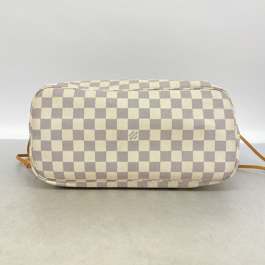 Louis Vuitton Tote Bag Damier Azur Neverfull MM White — view 3