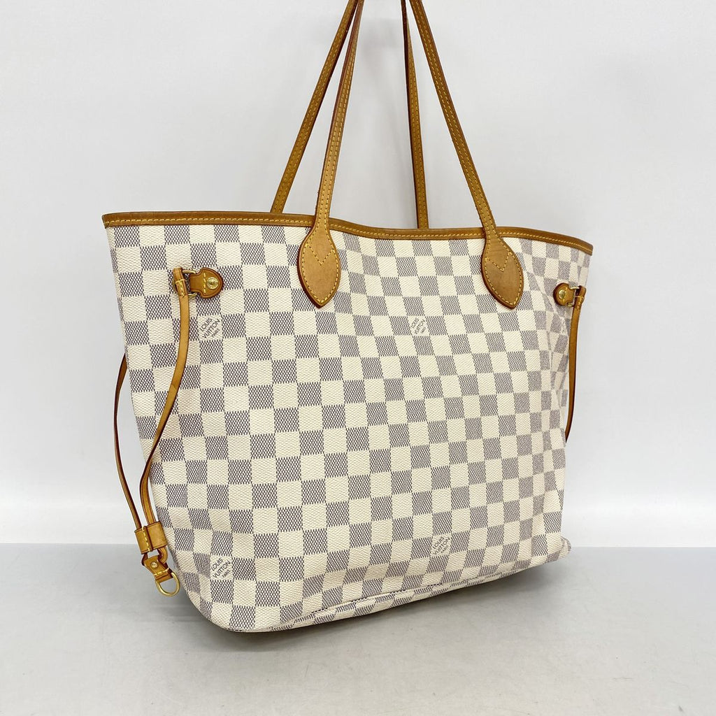 Louis Vuitton Tote Bag Damier Azur Neverfull MM White — view 2