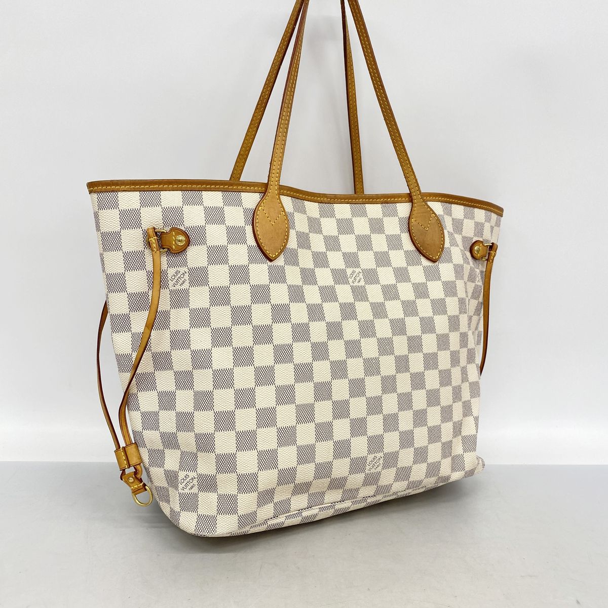 Louis Vuitton Tote Bag Damier Azur Neverfull MM White — view 2