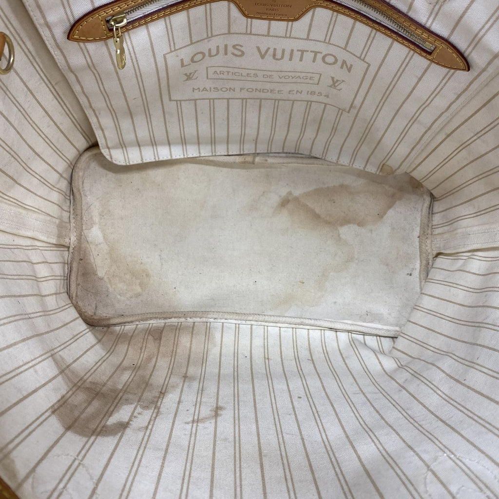 Louis Vuitton Tote Bag Damier Azur Neverfull MM White — view 4
