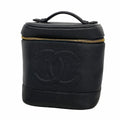 Chanel Vanity Bag Caviar Leather Black Gold