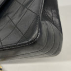 Chanel Shoulder Bag Quilted Lambskin Black Gold — view 6