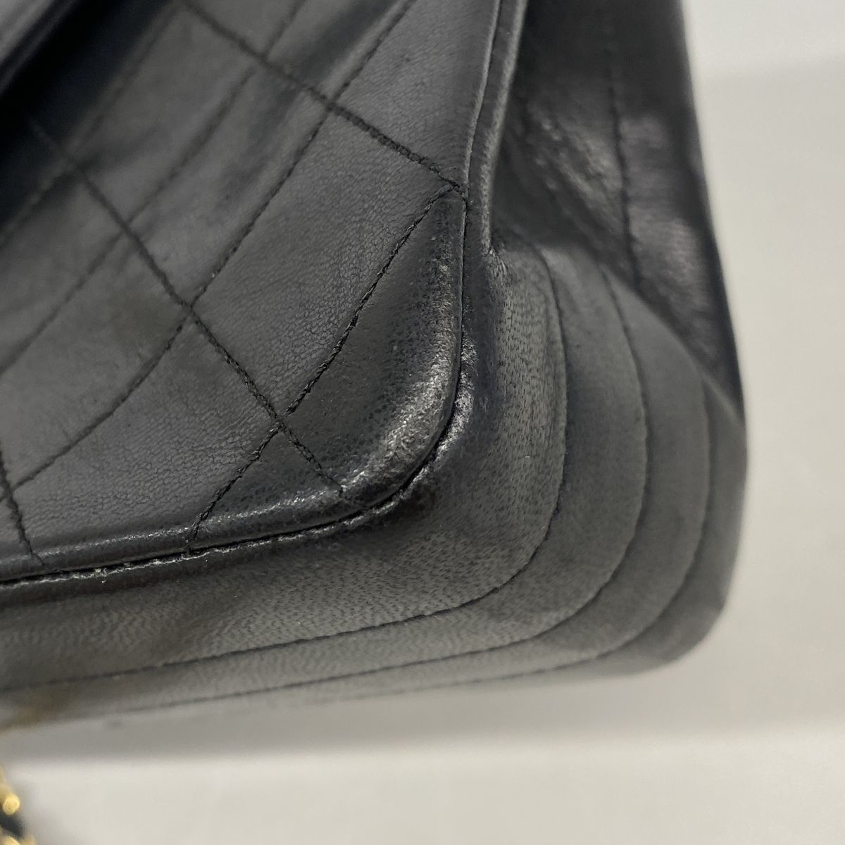 Chanel Shoulder Bag Quilted Lambskin Black Gold — view 6