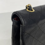 Chanel Shoulder Bag Quilted Lambskin Black Gold — view 7