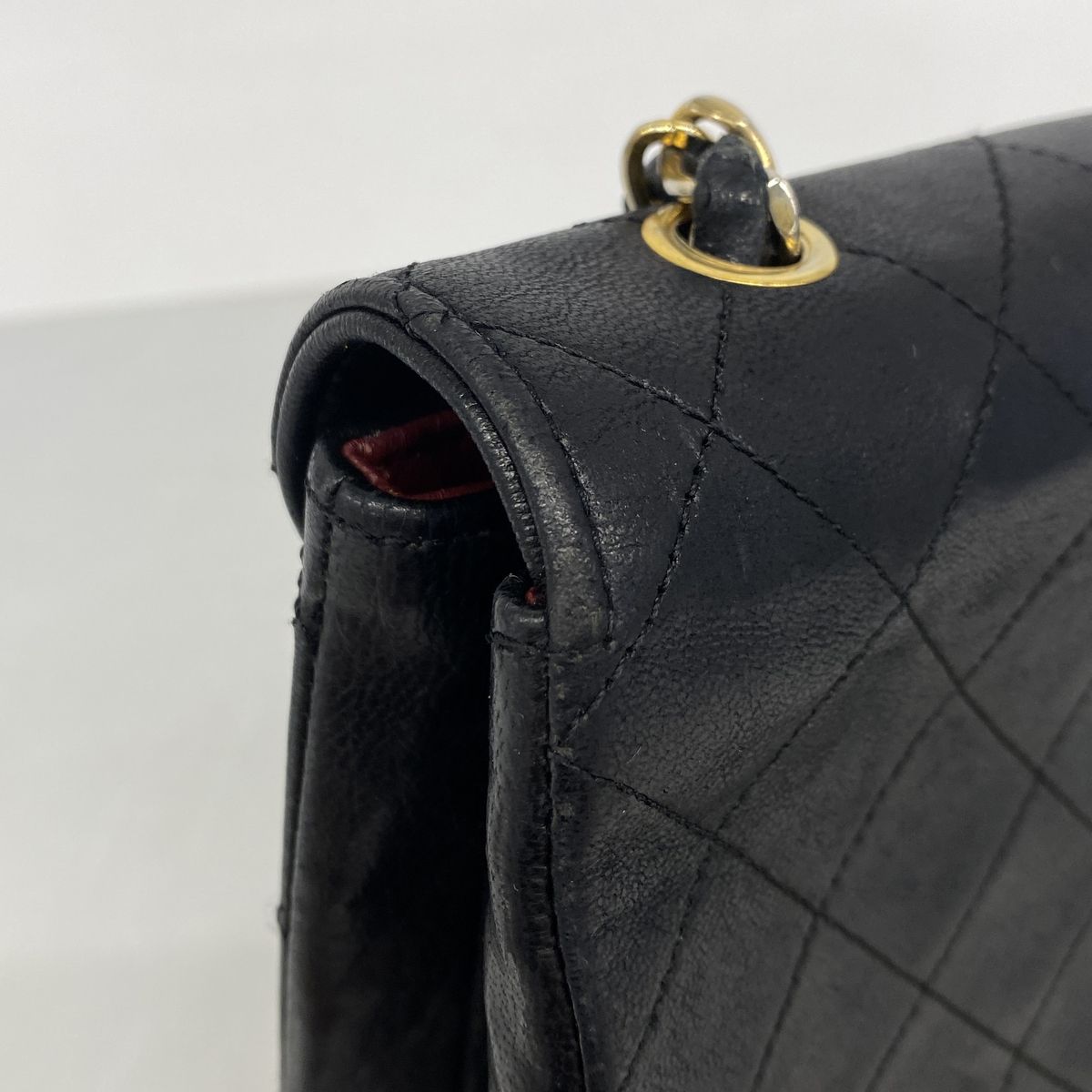 Chanel Shoulder Bag Quilted Lambskin Black Gold — view 7