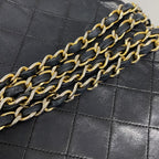 Chanel Shoulder Bag Quilted Lambskin Black Gold — view 8