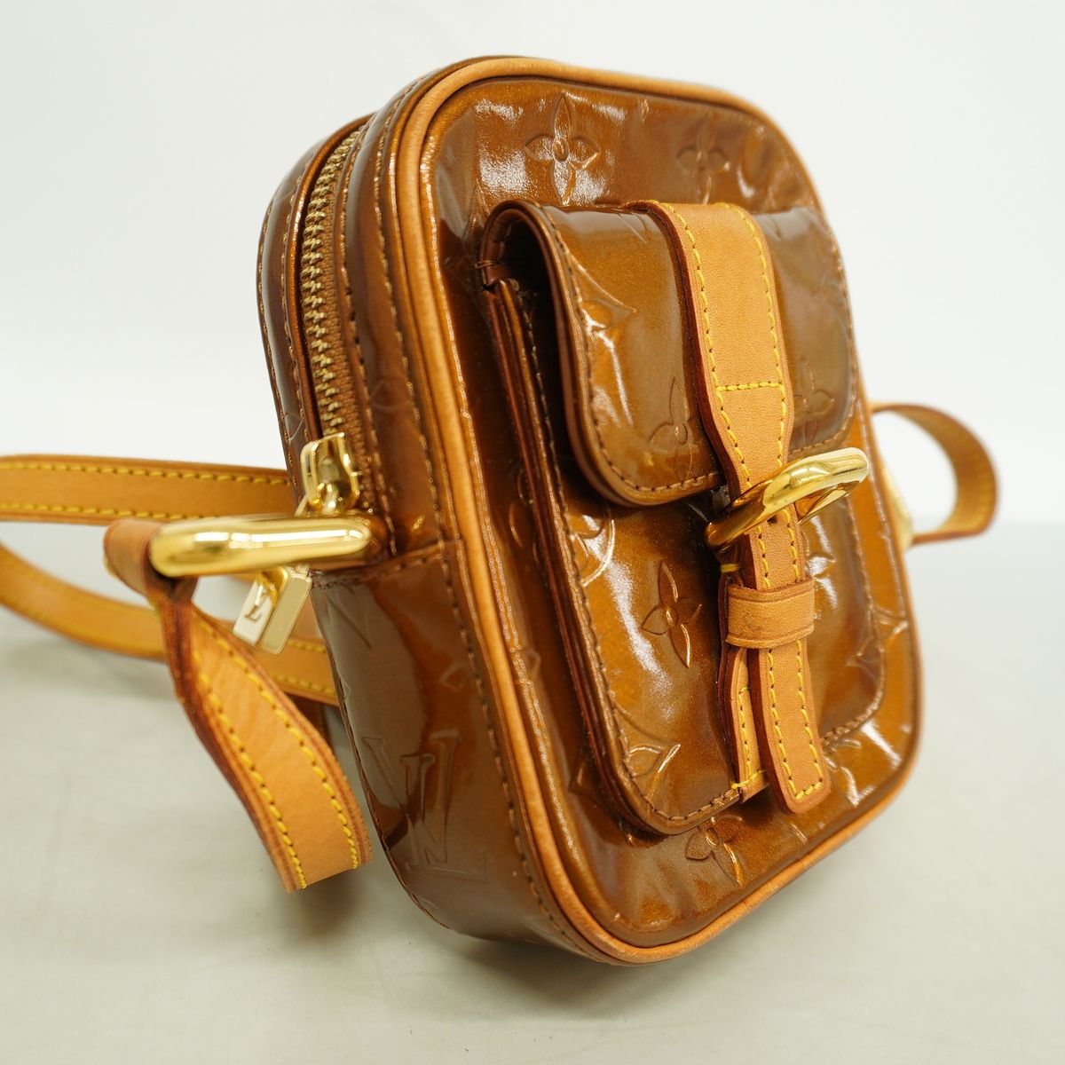 Louis Vuitton Shoulder Bag Vernis Christie PM Bronze — view 2
