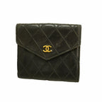 Chanel Wallet Bicolor Lambskin Black Gold
