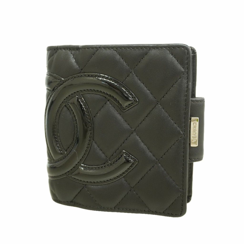 Chanel Wallet Cambon Lambskin Black Silver