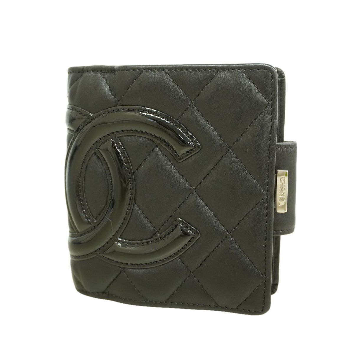 Chanel Wallet Cambon Lambskin Black Silver