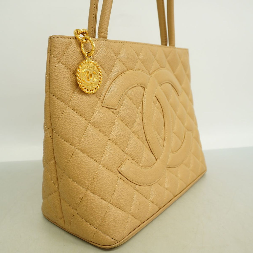 Chanel Tote Bag Reissue Caviar Leather Beige Gold — view 2