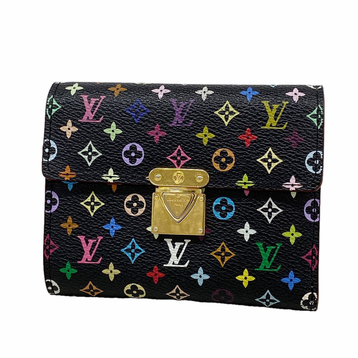 Louis Vuitton Trifold Wallet Monogram Multicolor Portefeuille Koala Noir