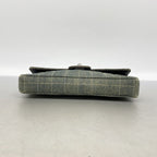 Chanel Shoulder Bag Choco Bar Denim Blue Silver — view 3
