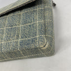 Chanel Shoulder Bag Choco Bar Denim Blue Silver — view 6