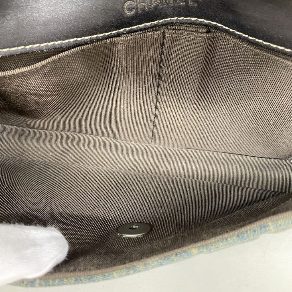 Chanel Shoulder Bag Choco Bar Denim Blue Silver — view 4