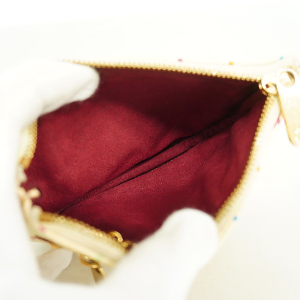 Louis Vuitton Coin Purse Monogram Multicolor Pochette MM Blanc — view 3