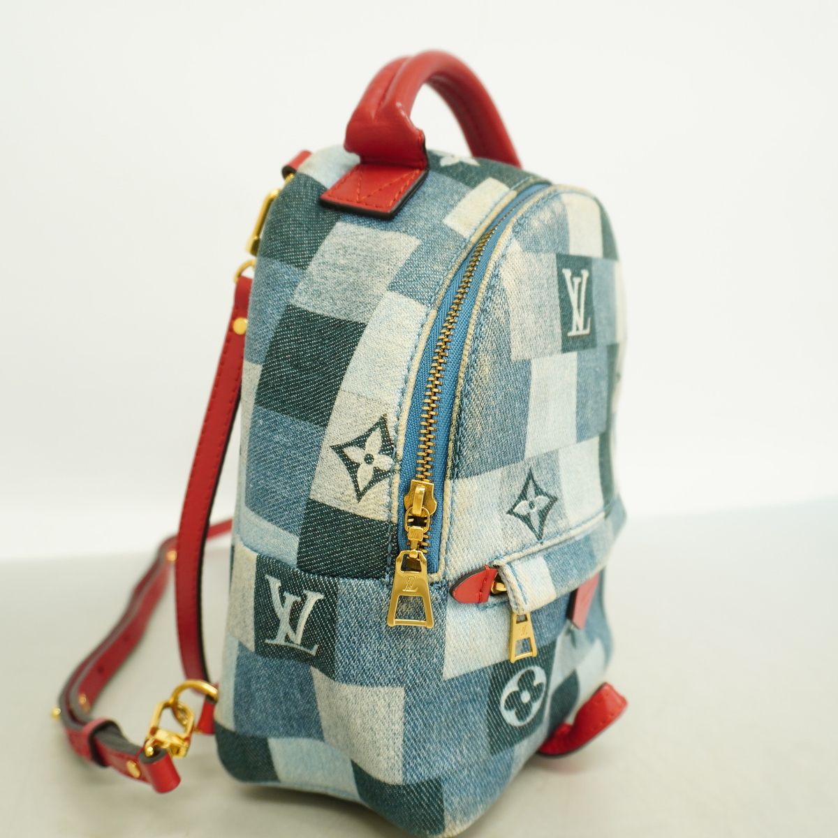 Louis Vuitton Backpack Monogram Denim Palm Springs Mini Blue — view 2