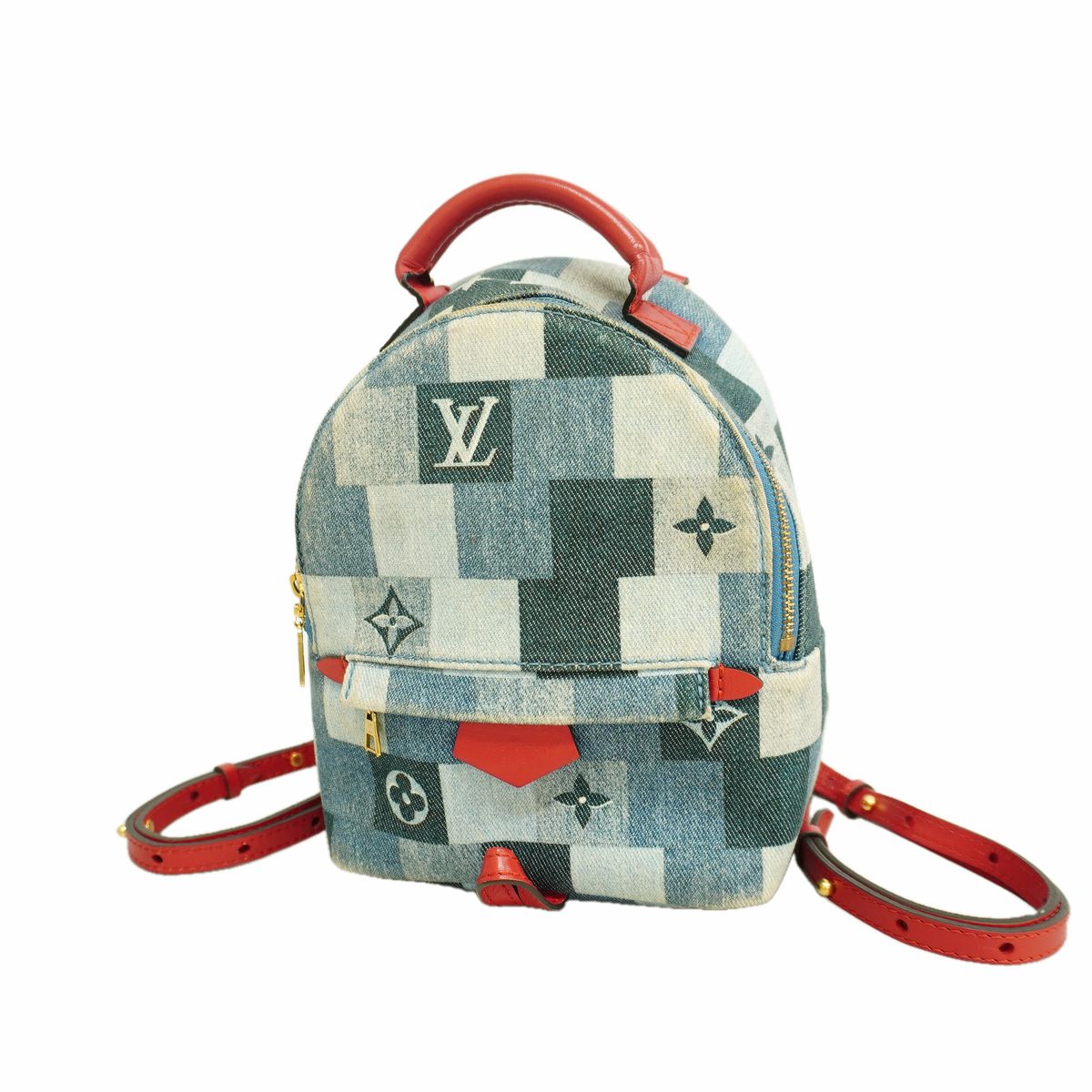 Louis Vuitton Backpack Monogram Denim Palm Springs Mini Blue