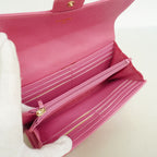 Chanel Wallet Quilted Caviar Leather Pink Gold — view 3