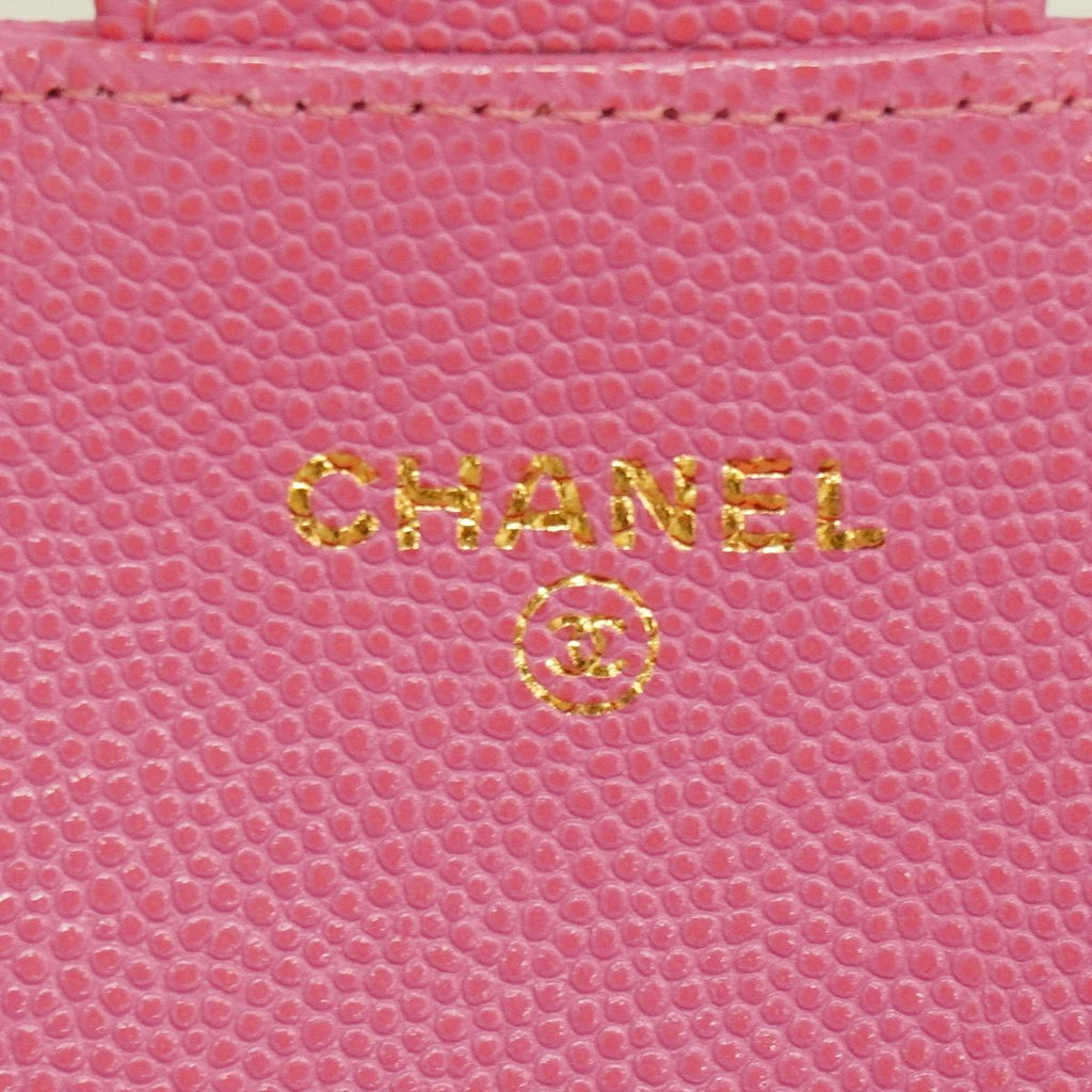 Chanel Wallet Quilted Caviar Leather Pink Gold — view 4