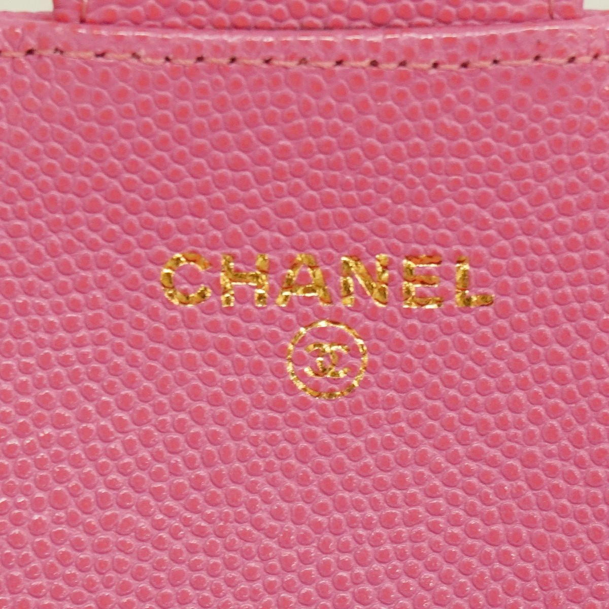 Chanel Wallet Quilted Caviar Leather Pink Gold — view 4