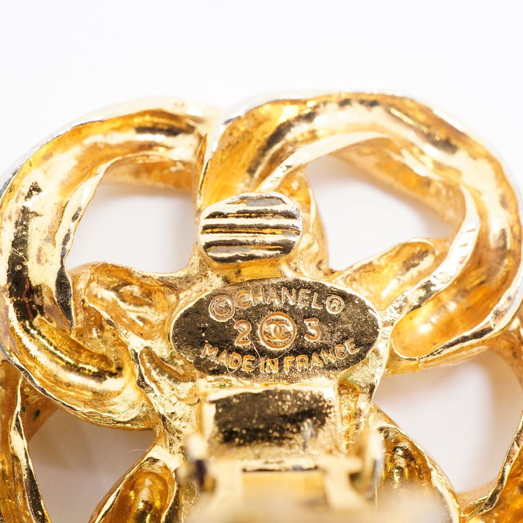 Chanel Earrings Vintage CC Logo Gold Plated — view 4