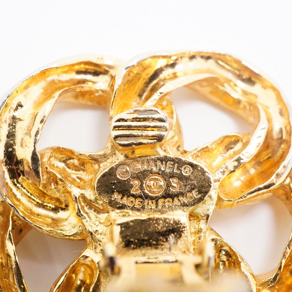 Chanel Earrings Vintage CC Logo Gold Plated — view 4